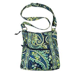 Vera Bradley Rhythm & Blues Paisley Print Quilted Hipster Crossbody Bag Purse